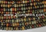 CPJ68 15.5 inches 2*4mm rondelle picasso jasper gemstone beads