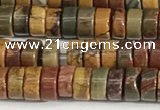 CPJ680 15.5 inches 2.5*4mm heishi picasso jasper beads wholesale