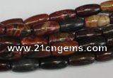 CPJ70 15.5 inches 6*12mm rice picasso jasper gemstone beads