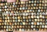 CPJ706 15.5 inches 4mm round rocky butte picture jasper beads