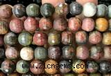 CPJ768 15 inches 12mm faceted round picasso jasper beads wholesale