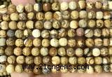 CPJ772 15 inches 6mm faceted round picture jasper beads wholesale