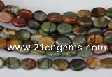 CPJ81 15.5 inches 6*8mm oval picasso jasper gemstone beads