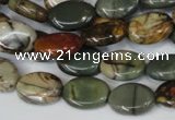 CPJ83 15.5 inches 10*14mm oval picasso jasper gemstone beads