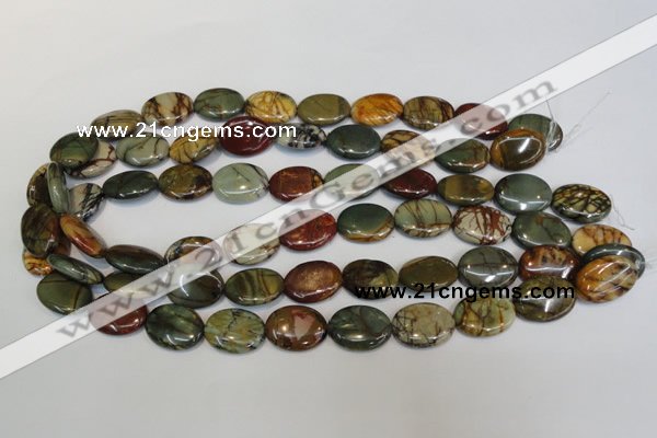 CPJ85 15.5 inches 15*20mm oval picasso jasper gemstone beads