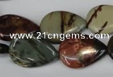 CPJ90 15.5 inches 18*25mm flat teardrop picasso jasper gemstone beads