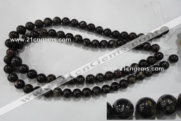 CPM03 15.5 inches 10mm round plum blossom jade beads wholesale