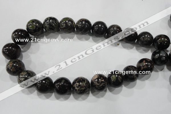 CPM08 15.5 inches 20mm round plum blossom jade beads wholesale