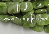 CPO08 15.5 inches 12*12mm square olivine gemstone beads wholesale