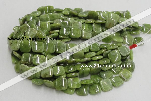 CPO09 15.5 inches 16*16mm square olivine gemstone beads wholesale