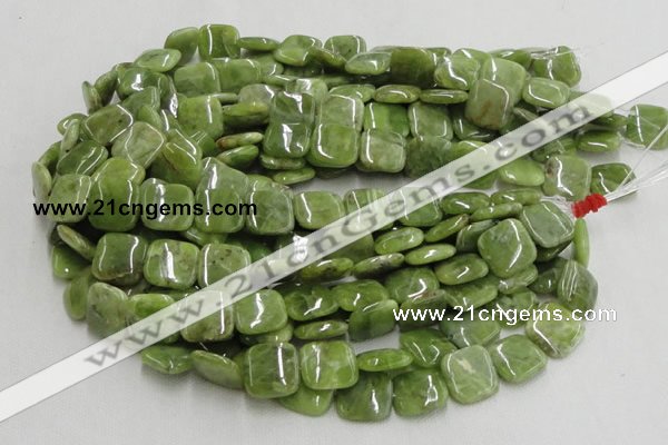 CPO10 15.5 inches 18*18mm square olivine gemstone beads wholesale