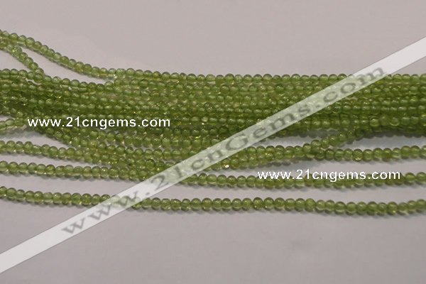 CPO100 15 inches 2mm round natural peridot beads wholesale