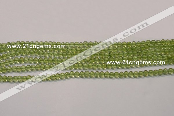 CPO101 15 inches 3mm round natural peridot beads wholesale