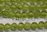 CPO102 15 inches 4mm round natural peridot beads wholesale