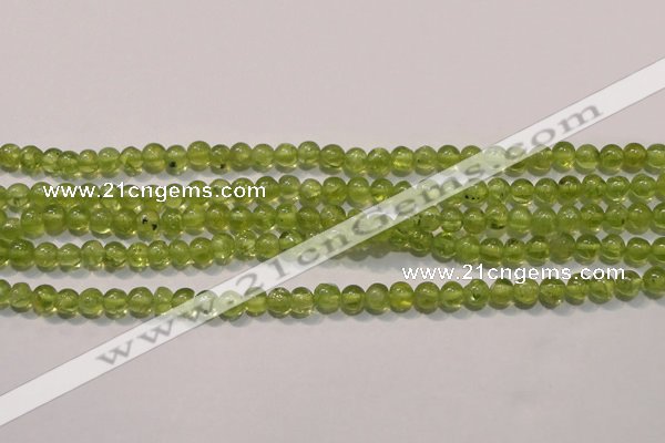 CPO102 15 inches 4mm round natural peridot beads wholesale