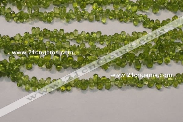 CPO115 Top-drilled 3*7mm teardrop natural peridot beads wholesale