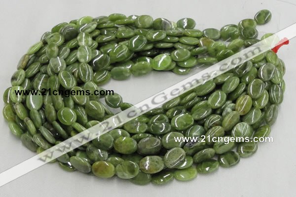 CPO12 15.5 inches 10*14mm oval olivine gemstone beads wholesale