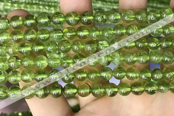 CPO132 15.5 inches 6.5mm - 7mm round natural peridot beads wholesale