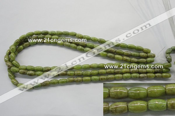 CPO24 15.5 inches 6*10mm drum olivine gemstone beads wholesale