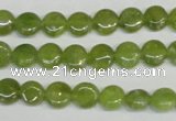 CPO28 15.5 inches 8mm flat round olivine gemstone beads wholesale