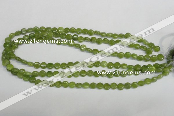 CPO28 15.5 inches 8mm flat round olivine gemstone beads wholesale