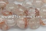 CPQ02 15.5 inches 15mm flat round natural pink quartz beads