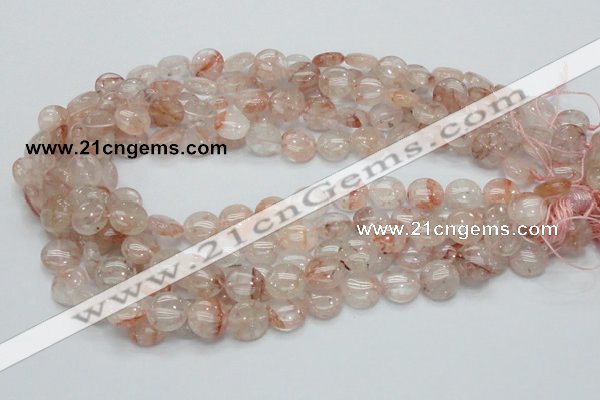 CPQ02 15.5 inches 15mm flat round natural pink quartz beads