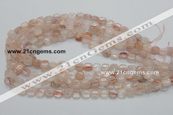 CPQ04 15.5 inches 10*10mm square natural pink quartz beads