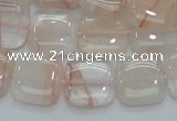 CPQ05 15.5 inches 15*15mm square natural pink quartz beads