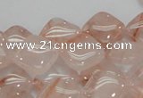 CPQ08 15.5 inches 15*15mm diamond natural pink quartz beads