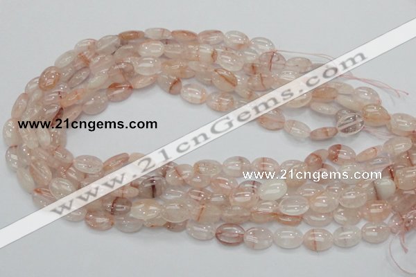 CPQ10 15.5 inches 10*14mm oval natural pink quartz beads wholesale