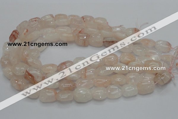 CPQ12 15.5 inches 15*20mm nugget natural pink quartz beads wholesale