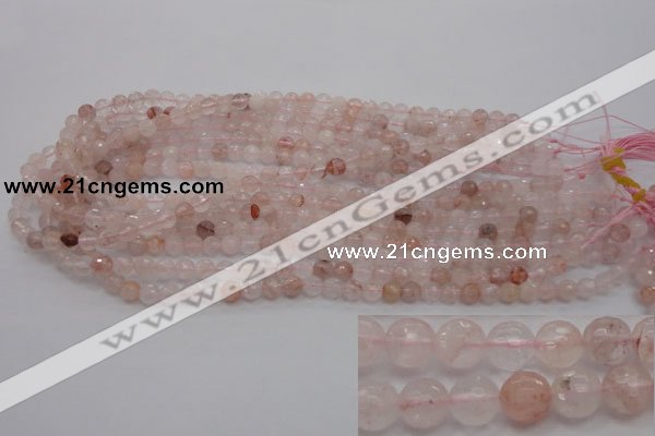 CPQ202 15.5 inches 6mm faceted round natural pink quartz beads