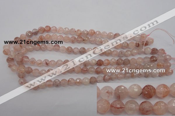 CPQ203 15.5 inches 8mm faceted round natural pink quartz beads