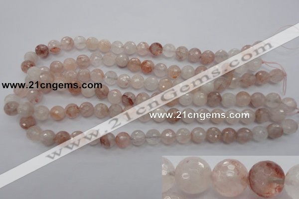 CPQ204 15.5 inches 10mm faceted round natural pink quartz beads