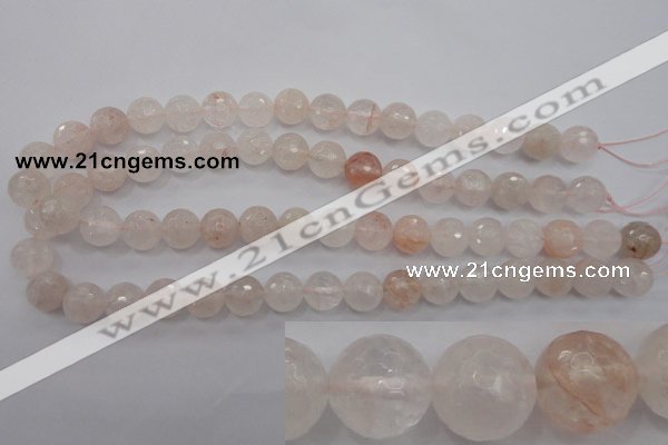 CPQ205 15.5 inches 12mm faceted round natural pink quartz beads