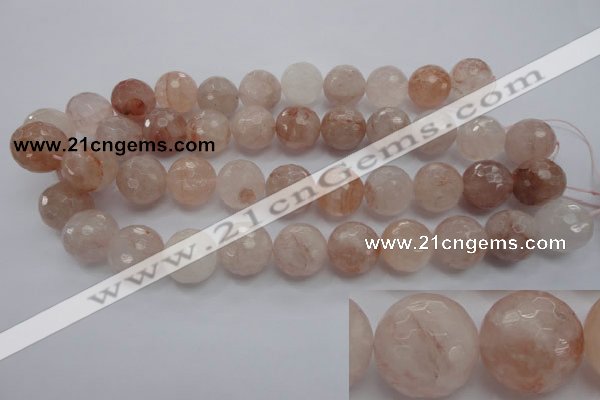 CPQ208 15.5 inches 18mm faceted round natural pink quartz beads