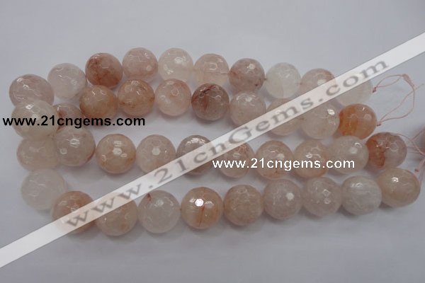 CPQ209 15.5 inches 20mm faceted round natural pink quartz beads