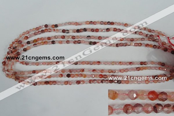 CPQ21 15.5 inches 4mm faceted round natural pink quartz beads