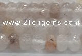 CPQ210 15.5 inches 4*6mm faceted rondelle natural pink quartz beads