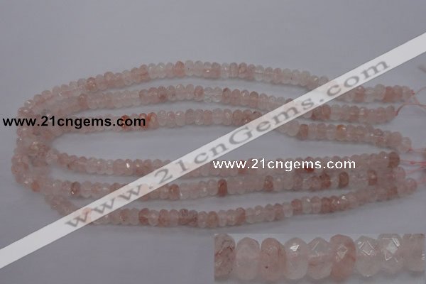 CPQ211 15.5 inches 5*8mm faceted rondelle natural pink quartz beads