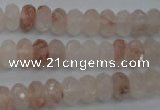 CPQ212 15.5 inches 6*10mm faceted rondelle natural pink quartz beads