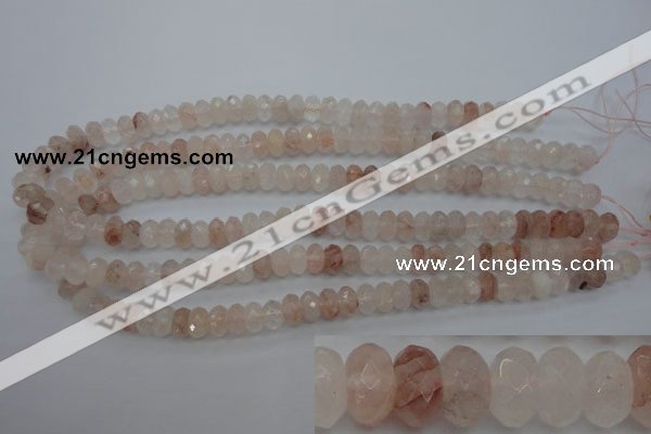 CPQ212 15.5 inches 6*10mm faceted rondelle natural pink quartz beads