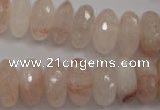 CPQ215 15.5 inches 8*16mm faceted rondelle natural pink quartz beads