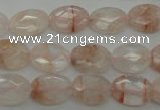 CPQ218 15.5 inches 10*14mm faceted oval natural pink quartz beads