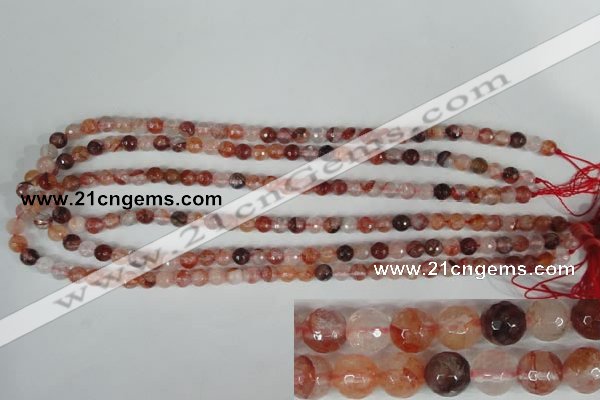 CPQ22 15.5 inches 6mm faceted round natural pink quartz beads