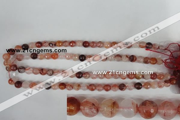 CPQ23 15.5 inches 8mm faceted round natural pink quartz beads