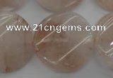 CPQ238 15.5 inches 28mm twisted coin natural pink quartz beads