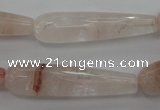 CPQ248 15.5 inches 10*40mm faceted teardrop natural pink quartz beads