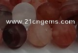 CPQ305 15.5 inches 14mm round matte pink quartz beads wholesale